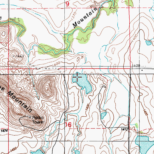 Topographic Map of Saddle Mountain Site 11 Reservoir, OK