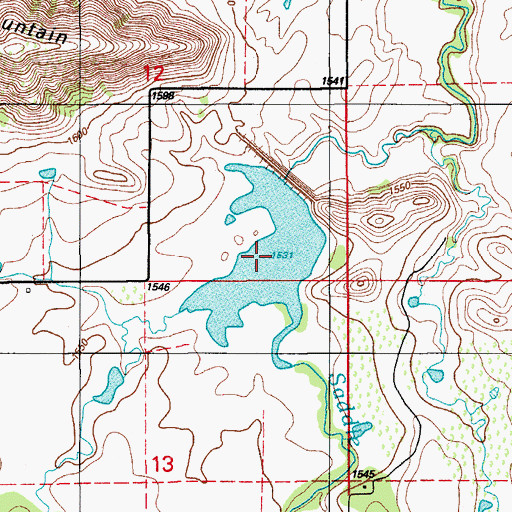 Topographic Map of Saddle Mountain Site 6 Reservoir, OK