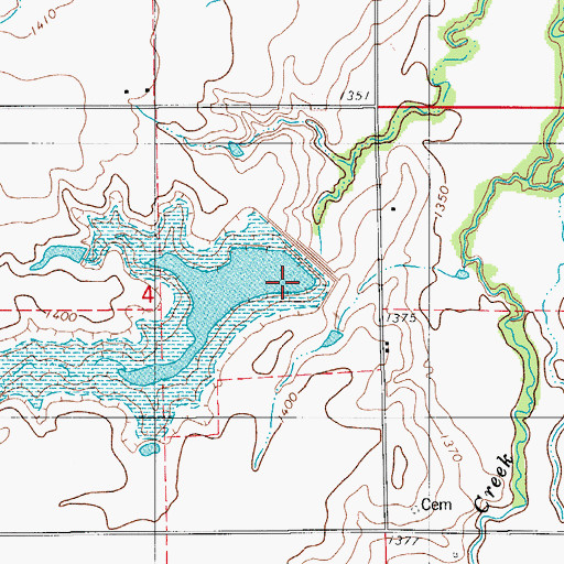 Topographic Map of Saddle Mountain Site 7 Dam, OK