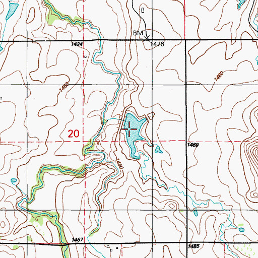 Topographic Map of Saddle Mountain Site 10 Reservoir, OK