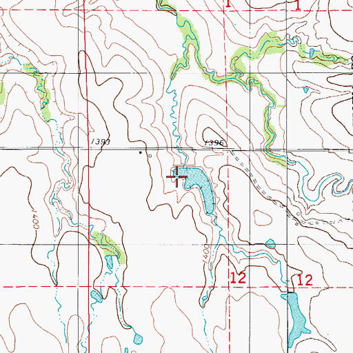 Topographic Map of Saddle Mountain Site 12 Dam, OK