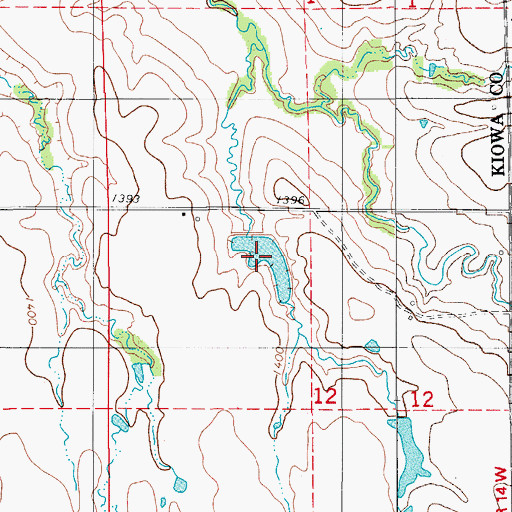 Topographic Map of Saddle Mountain Site 12 Reservoir, OK