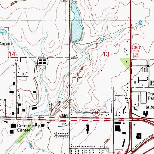 Topographic Map of Upper Elk Creek Site 23d Reservoir, OK