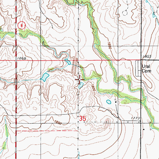 Topographic Map of Upper Elk Creek Site 25 Dam, OK
