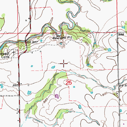 Topographic Map of Kickapoo Sandy Creek Site N1 Reservoir, OK