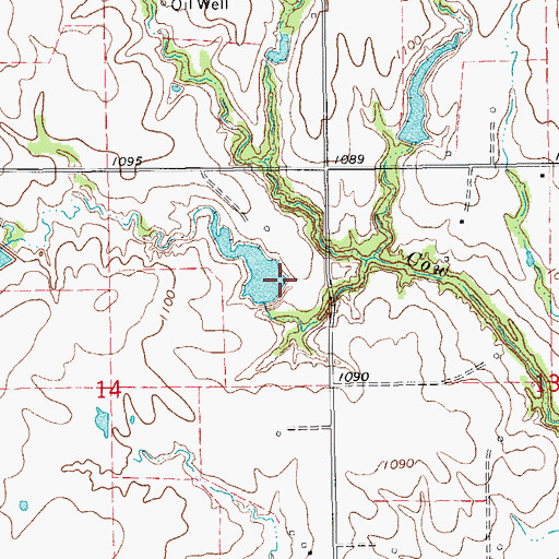 Topographic Map of Oknoname 07301 Dam, OK