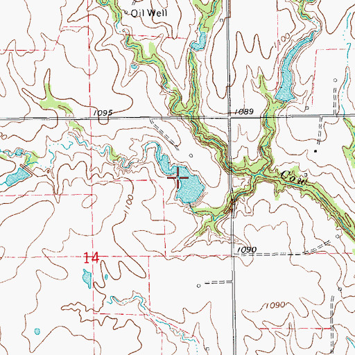Topographic Map of Oknoname 07301 Reservoir, OK
