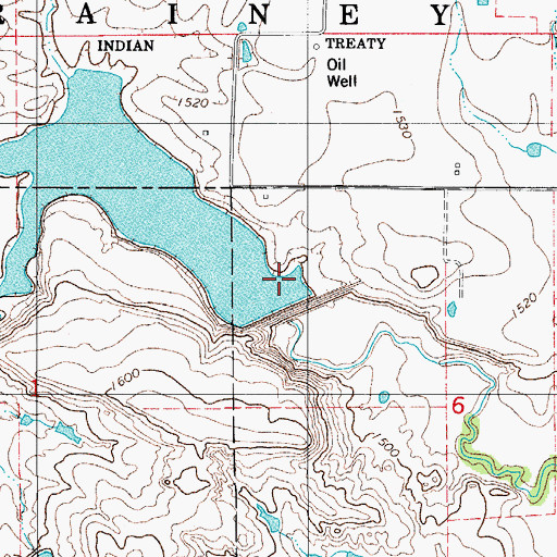 Topographic Map of Rainy Mountain Creek Site 31 Dam, OK