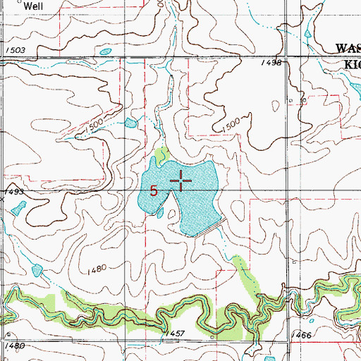 Topographic Map of Rainy Mountain Creek Site 32 Dam, OK