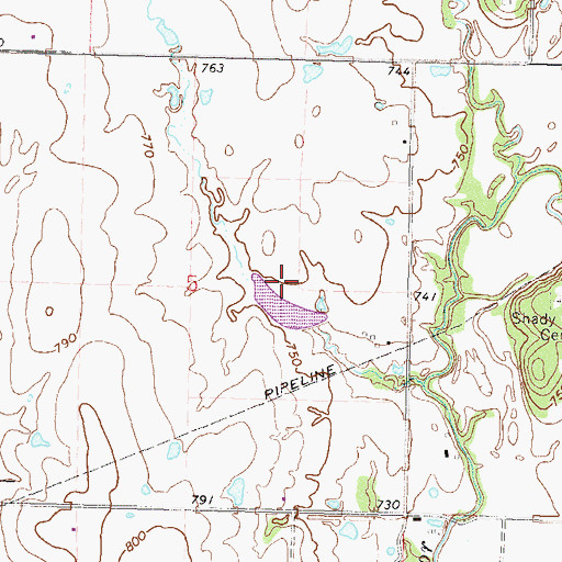 Topographic Map of Pryor Creek Number 20 Dam, OK