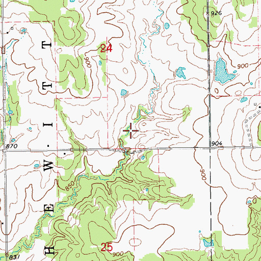 Topographic Map of Upper Bayou Site 6 Dam, OK