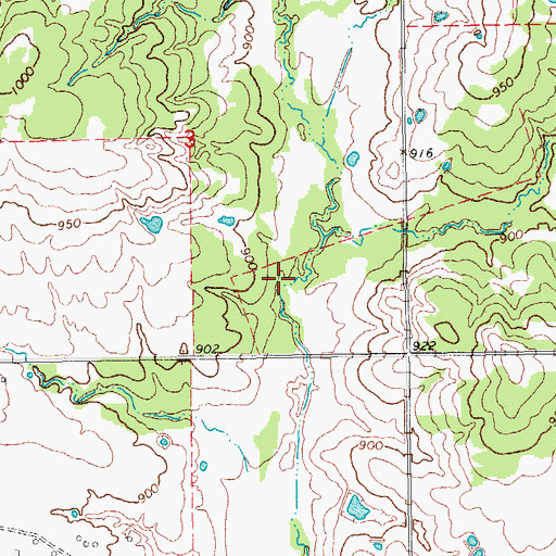 Topographic Map of Upper Bayou Site 8 Dam, OK