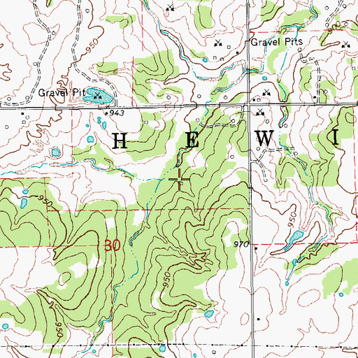Topographic Map of Upper Bayou Site 17 Dam, OK