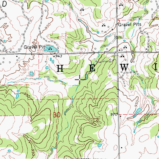 Topographic Map of Upper Bayou Site 17 Reservoir, OK