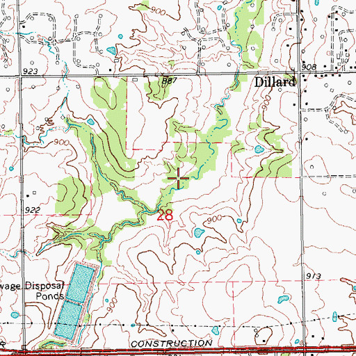 Topographic Map of Upper Bayou Site 18 Dam, OK