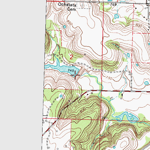 Topographic Map of Double Creek Site 6 Dam, OK