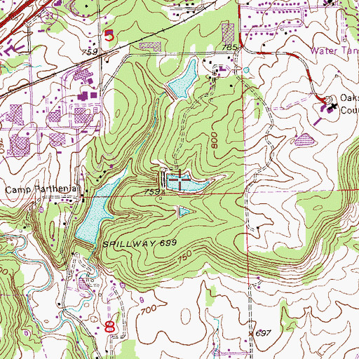 Topographic Map of Parthenia Lake Number 2, OK