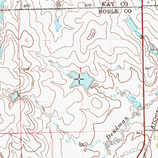 Topographic Map of Oknoname 103012 Reservoir, OK