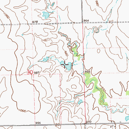 Topographic Map of Oknoname 103011 Dam, OK
