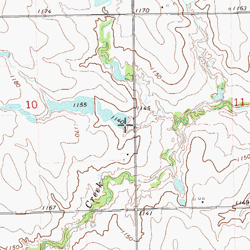 Topographic Map of Oknoname 103002 Dam, OK