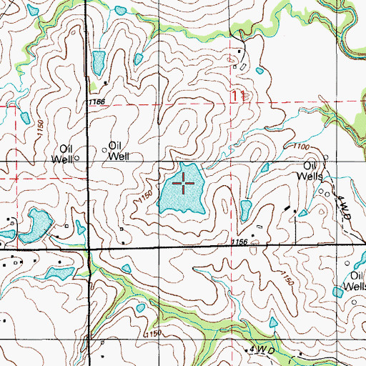 Topographic Map of Oknoname 031004 Dam, OK