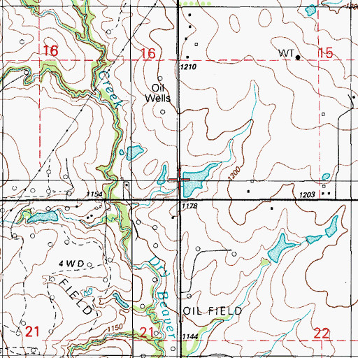 Topographic Map of Oknoname 031005 Dam, OK