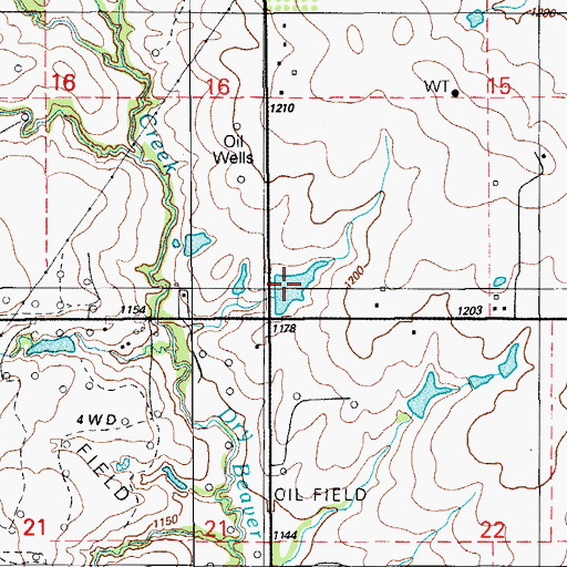 Topographic Map of Oknoname 031005 Reservoir, OK