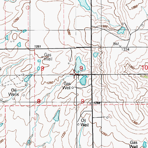 Topographic Map of Oknoname 031007 Dam, OK