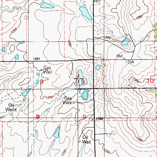 Topographic Map of Oknoname 031007 Reservoir, OK