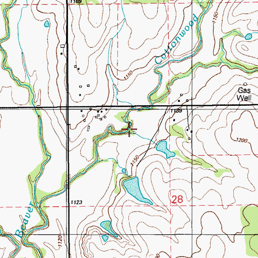 Topographic Map of Oknoname 031011 Reservoir, OK