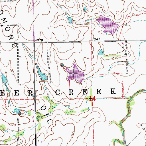 Topographic Map of Deer Creek Farms Lake, OK