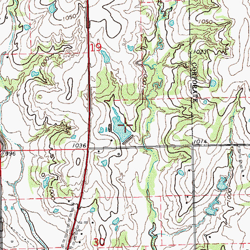 Topographic Map of Oknoname 12501 Dam, OK
