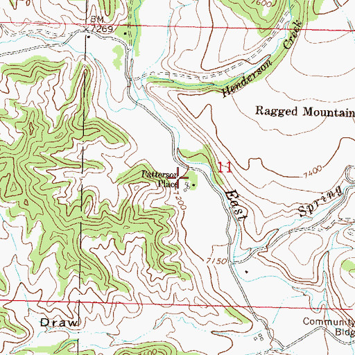 Topographic Map of Patterson Place, CO
