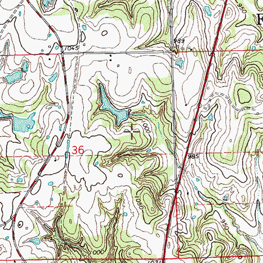 Topographic Map of Oknoname 12502 Reservoir, OK