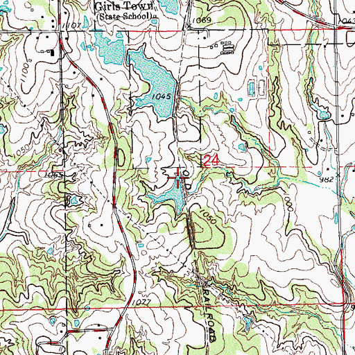 Topographic Map of Oknoname 12506 Dam, OK