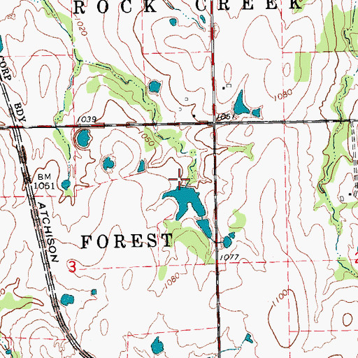 Topographic Map of Oknoname 12508 Reservoir, OK