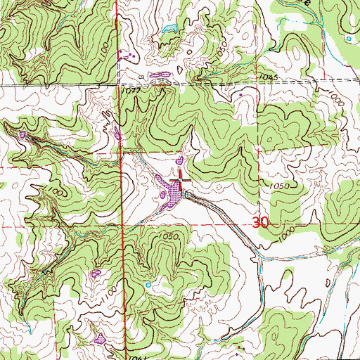 Topographic Map of Oknoname 12509 Dam, OK