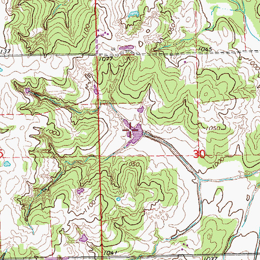 Topographic Map of Oknoname 12509 Reservoir, OK