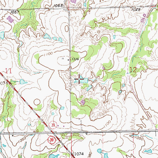 Topographic Map of Oknoname 12511 Reservoir, OK