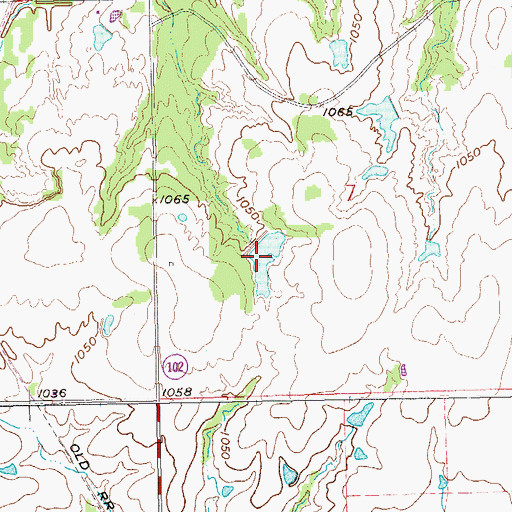 Topographic Map of Oknoname 12512 Reservoir, OK