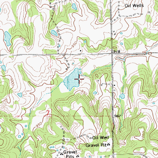 Topographic Map of Oknoname 12516 Dam, OK
