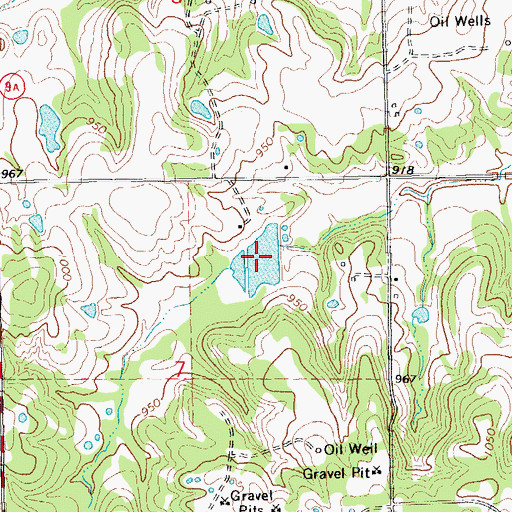 Topographic Map of Oknoname 12516 Reservoir, OK