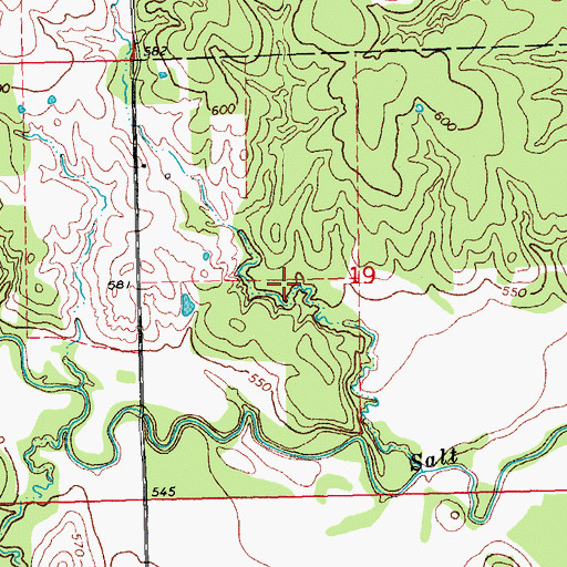 Topographic Map of Lower Clear Boggy Creek Site 12 Reservoir, OK