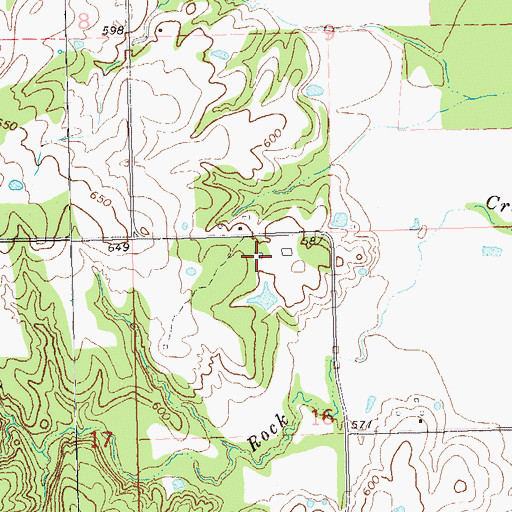 Topographic Map of Lower Clear Boggy Creek Site 21 Dam, OK