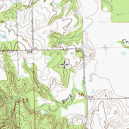 Topographic Map of Lower Clear Boggy Creek Site 21 Reservoir, OK