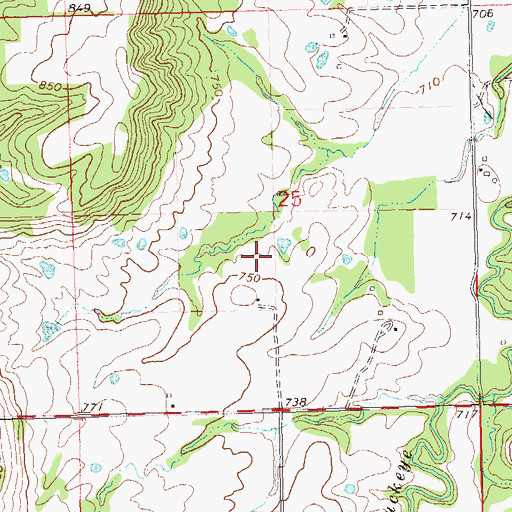 Topographic Map of Okfuskee Tributaries Site B3 Dam, OK