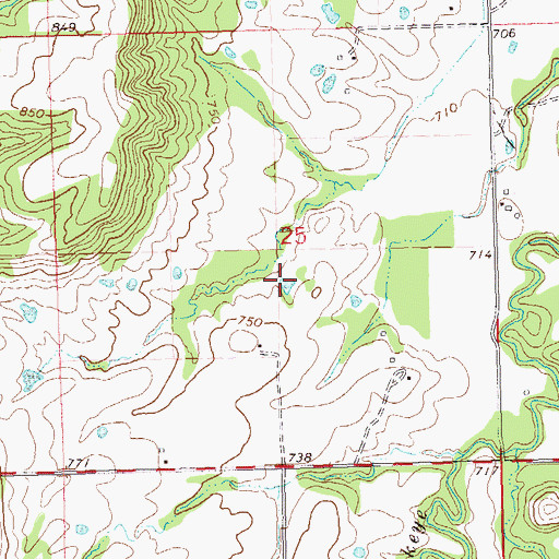 Topographic Map of Okfuskee Tributaries Site B3 Reservoir, OK