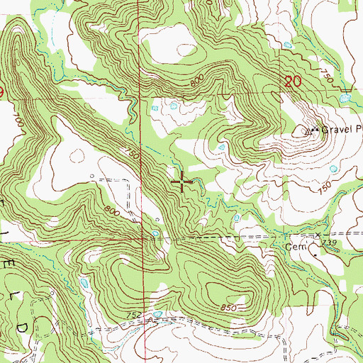 Topographic Map of Okfuskee Tributaries Site B1 Dam, OK