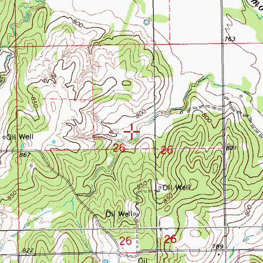 Topographic Map of Lower Bayou Creek Site 15 Dam, OK