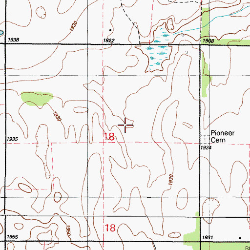 Topographic Map of Gyp Creek Site 2 Reservoir, OK
